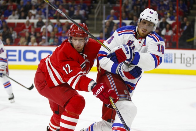 Eric Staal (Carolina Hurricanes) and Marc Staal (New York Islanders)