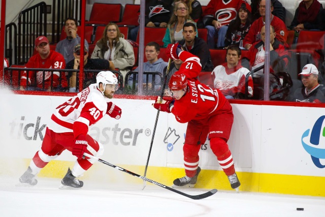 Eric Staal against the Detroit Red Wings