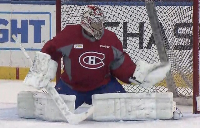 Carey Price practice with Montreal Canadiens teammates yesterday