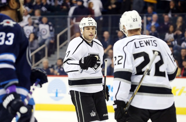 Milan Lucic and Trevor Lewis of the Los Angeles Kings
