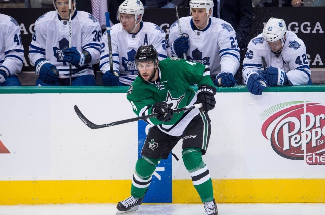 Jason Demers of the Dallas Stars against the Toronto Maple Leafs