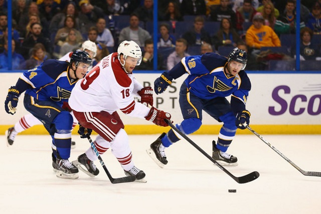 Shane Doan of the Arizona Coyotes and David Backes, formley of the St. Louis Blues