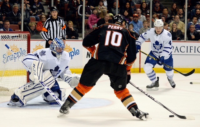 The Toronto Maple Leafs trade Jonathan Bernier to the Anaheim Ducks
