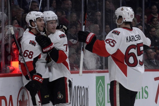 Ottawa Senators Turris, Hoffman and Karlsson