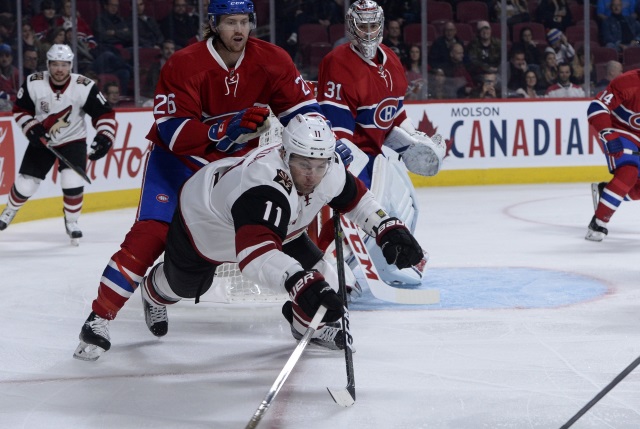 The Arizona Coyotes asked the Montreal Canadiens for a lot for Martin Hanzal