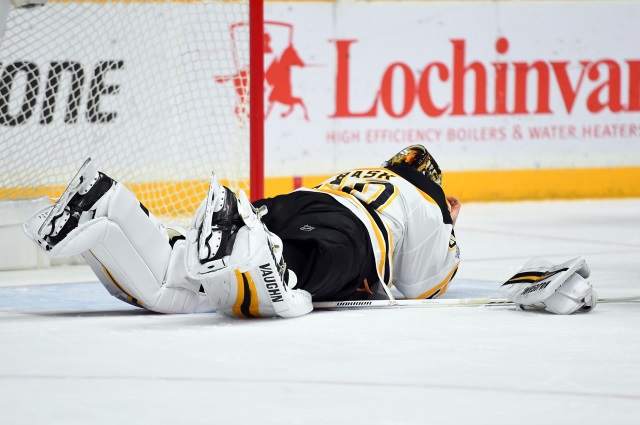 Boston Bruins goalie Tuukka Rask left last night's game early