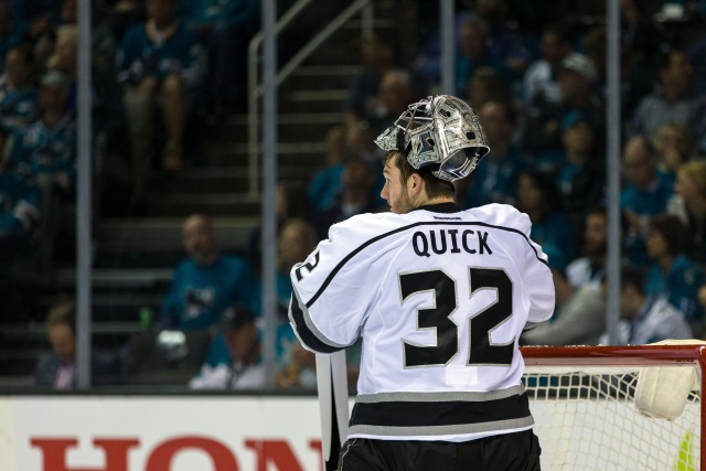 Los Angeles Kings goalie Jonathan Quick was on the ice yesterday