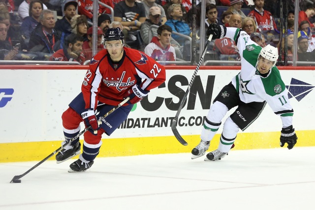 Kevin Shattenkirk of the Washington Capitals and Curtis McKenzie of the Dallas Stars