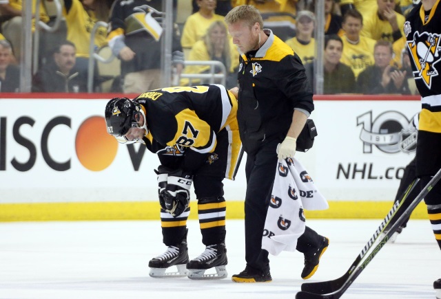 Pittsburgh Penguins captain Sidney Crosby left last night's game early