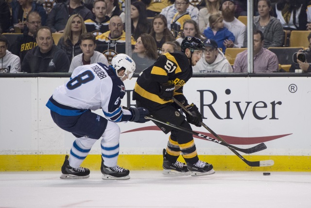 The Boston Bruins have inquired again about Winnipeg Jets defenseman Jacob Trouba