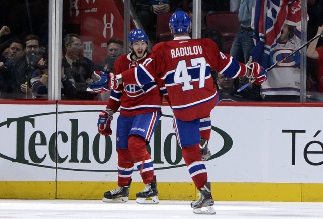 Alexander Radulov and Alex Galchenyuk of the Montreal Canadiens