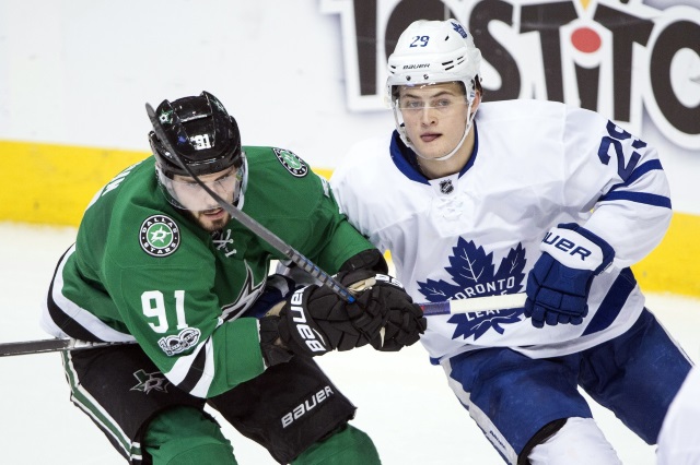 Tyler Seguin of the Dallas Stars and William Nylander of the Toronto Maple Leafs