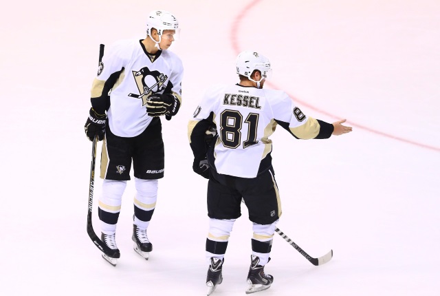 Phil Kessel and Olli Maatta of the Pittsburgh Penguins