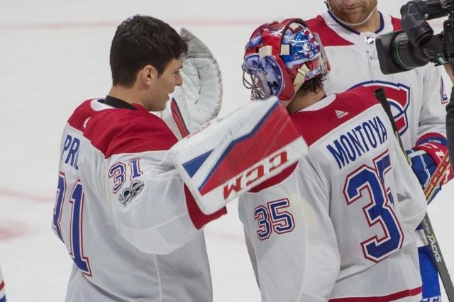 Montreal Canadiens goaltenders Al Montoya and Carey Price