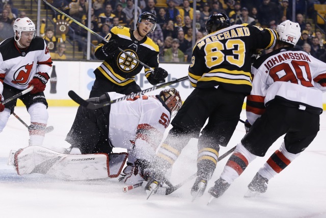 Brad Marchand suspended for five games. Marcus Johansson out with a concussion