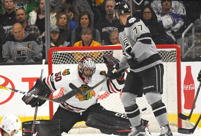 Jeff Carter to practice when Kings return home. Still no timetable on Corey Crawford