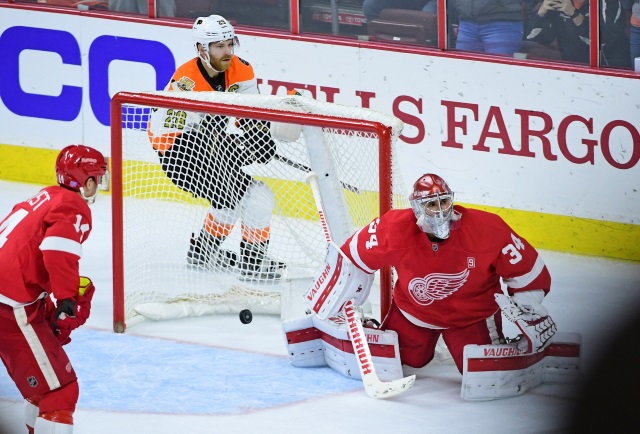The Detroit Red Wings offered Petr Mrazek to the Philadelphia Flyers for a third round draft pick.