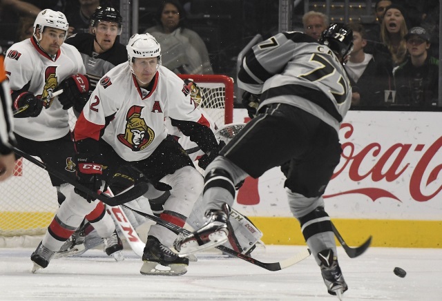 The Ottawa Senators trade Dion Phaneuf and Nate Thompson to the Los Angeles Kings for Marian Gaborik and Nick Shore