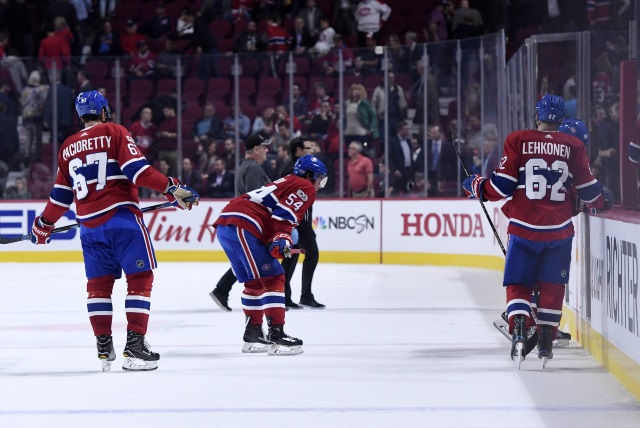 Max Pacioretty and Victor Mete left last night's game early