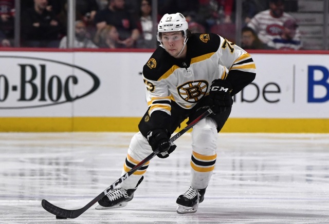 Charlie McAvoy left last night's game with a lower-body injury