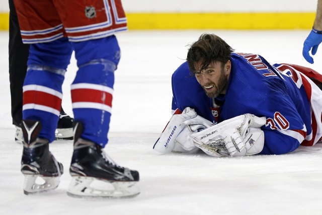 Henrik Lundqvist misses last night's game with a neck injury.