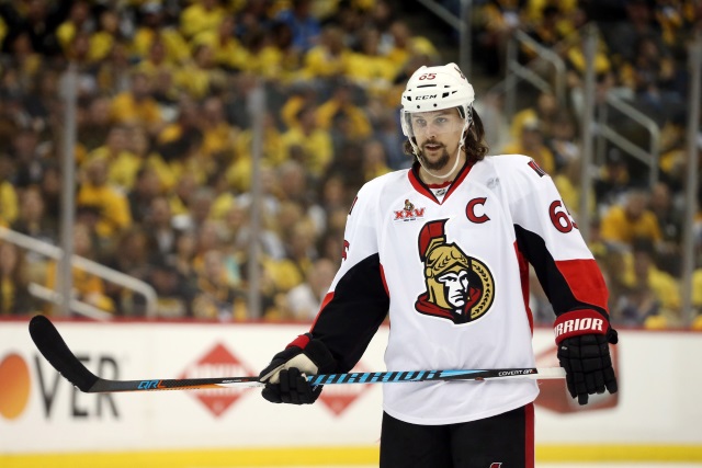 Erik Karlsson trade talks picking up again. The Vancouver Canucks were mentioned, but GM says there is no truth.