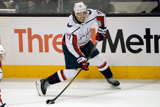 T.J. Oshie missed last night's game with a lower-body injury.
