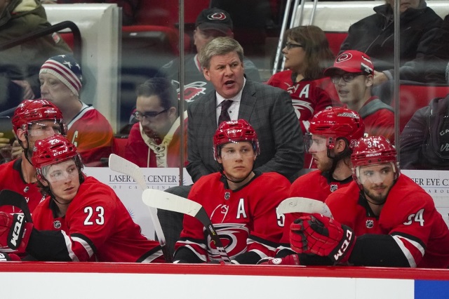 The Calgary Flames have been talking to Carolina Hurricanes coach Bill Peters