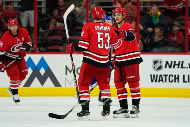 Carolina Hurricanes Jeff Skinner could be on the move, but Sebastian Aho isn't going anywhere.
