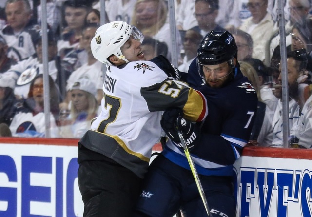 Vegas Golden Knights forward David Perron missed Game 2 with an illness.