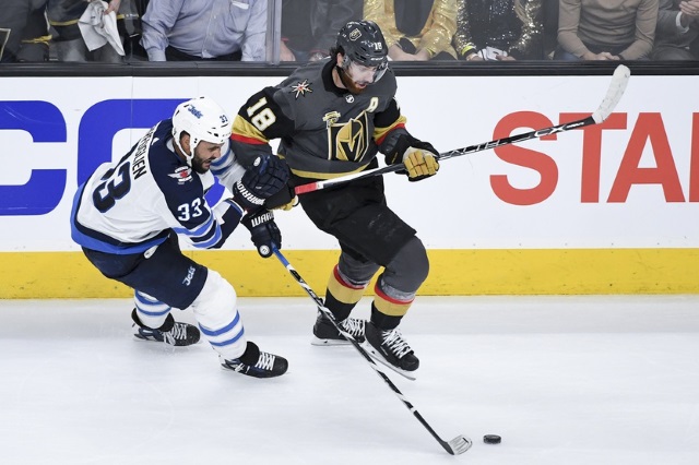 James Neal went through concussion protocol. Dustin Byfuglien manhandles two Jets.