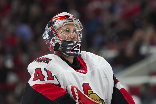 The Ottawa Senators are looking to trade goaltender Craig Anderson.