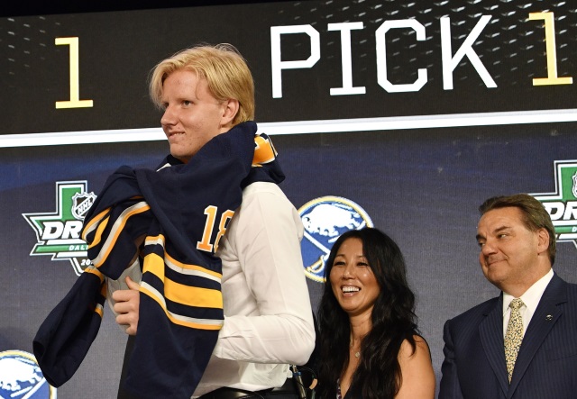 Buffalo Sabres Rasmus Dahlin is one of the top Calder Trophy candidates for this upcoming season.