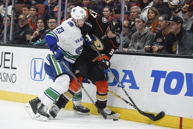 The Vancouver Canucks haven't asked Alex Edler to waive his no-trade clause. Nick Ritchie and Anaheim Ducks not close to a deal.