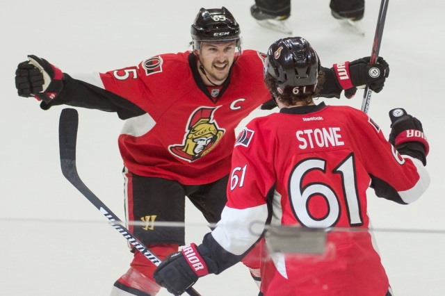 The Ottawa Senators sensed Erik Karlsson didn't want to re-sign. Mark Stone shoots down a report that he wants to be traded.