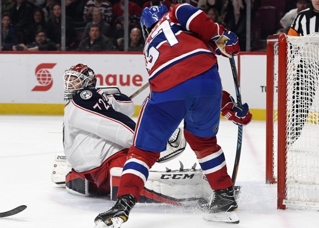 Montreal Canadiens Max Pacioretty and Columbus Blue Jackets Sergei Bobrovsky