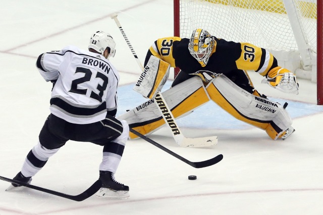 Matt Murray practiced yesterday. Dustin Brown was on the ice practicing yesterday.