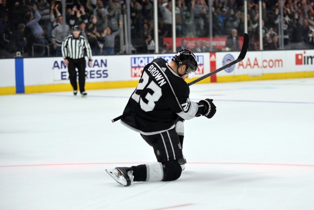 Dustin Brown out with a broken finger.