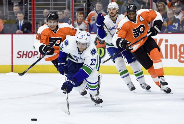 The Philadelphia Flyers and Wayne Simmonds talk contract. Would Alex Edler agree to waive his no-trade clause.
