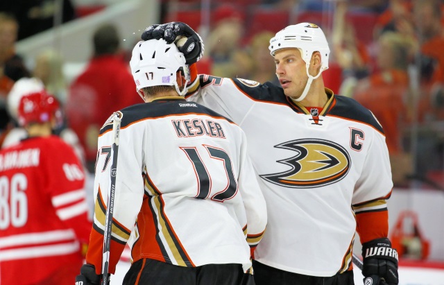 The Anaheim Ducks get Ryan Kesler back but Ryan Getzlaf out with groin injury.
