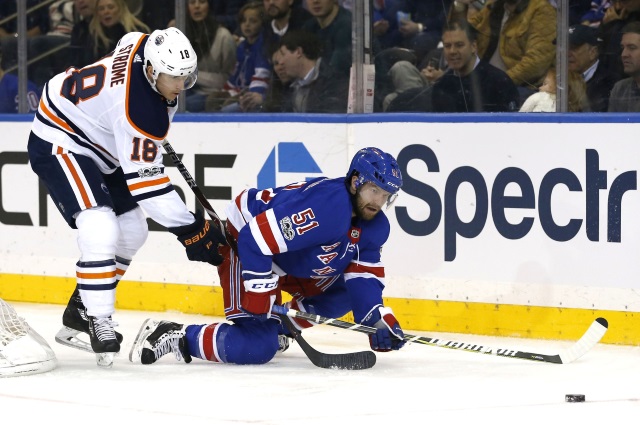The Edmonton Oilers have traded forward Ryan Strome to the New York Rangers for Ryan Spooner.