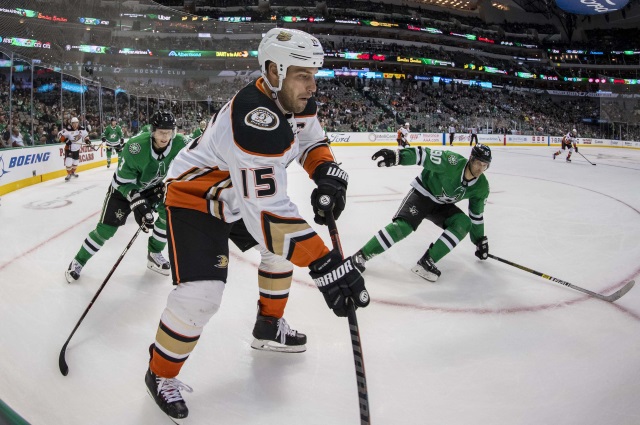 Ryan Getzlaf out with an upper-body injury.