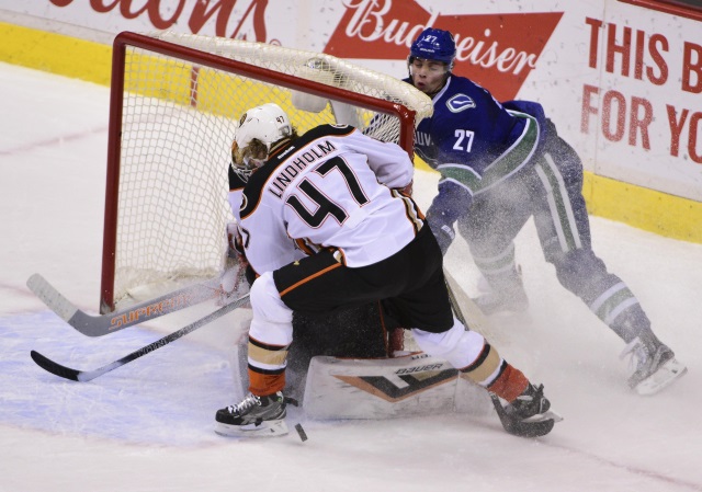 Anaheim Ducks defenseman Hampus Lindholm out with a lower-body injury.