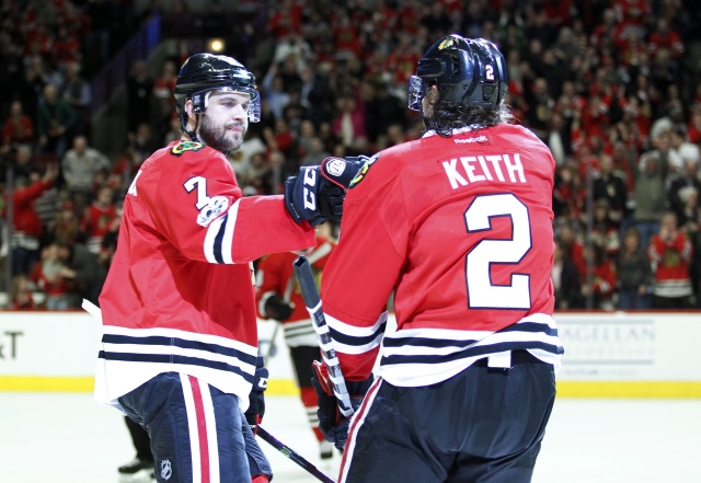 Duncan Keith and Brent Seabrook will play in their 1,000th game as teammates tonight.