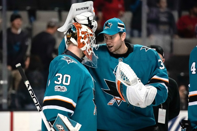 The San Jose Sharks goaltending duo of Martin Jones and Aaron Dell have the lowest combined save percentage.