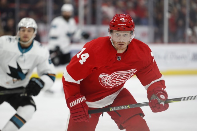 The Detroit Red Wings have trades forward Gustav Nyquist to the San Jose Sharks for a 2019 second round pick and a conditional 2020 third round pick.