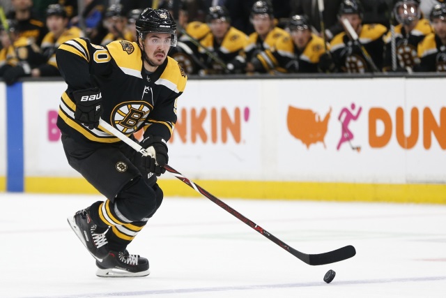 Boston Bruins Marcus Johansson out with a lung contusion.