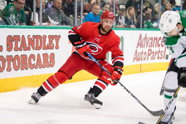 Carolina Hurricanes Calvin de Haan has an eye injury and is out indefinitely.