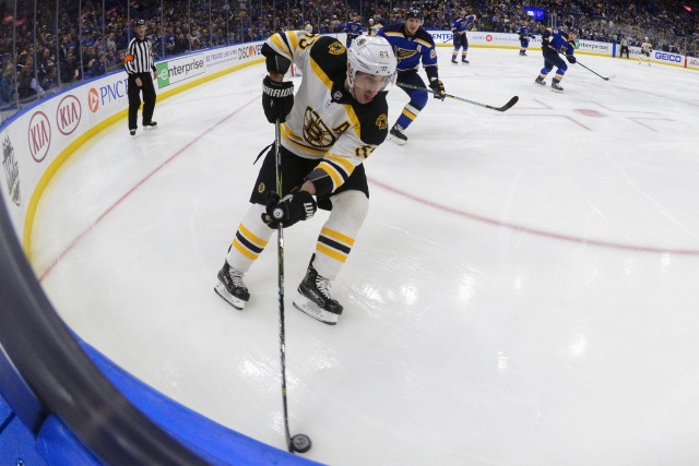 Brad Marchand jammed his hand during a scrimmage but is okay.