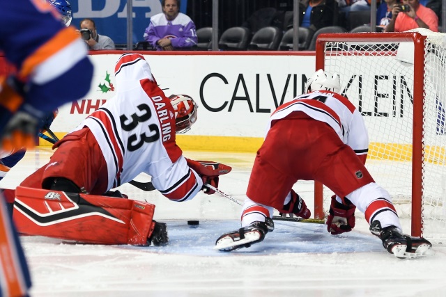 The Carolina Hurricanes could be considering buying out goaltender Scott Darling.